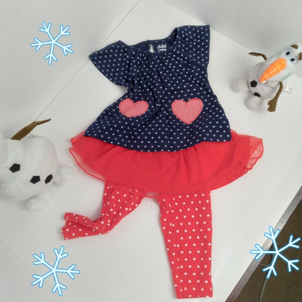 Polka Dot Heart Red and Blue Outfit (6-9mo Girls) Carter's